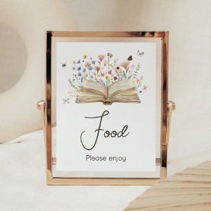 Storybook New Chapter Begins Baby Shower Food Poster