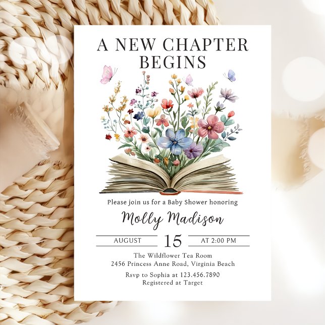 Storybook New Chapter Begins Baby Shower Invitation (Creator Uploaded)