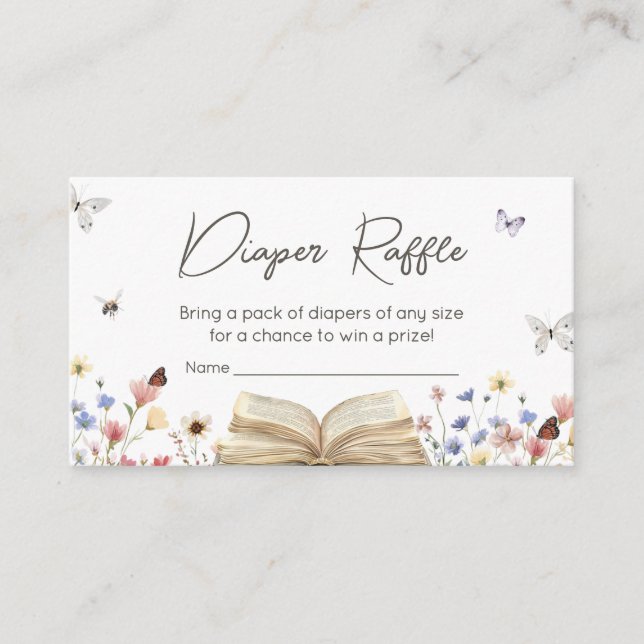 Storybook New Chapter Begins Diaper Raffle Enclosure Card (Front)