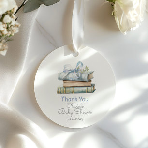 Storybook New Chapter Blue bow Thank you Favour Tags