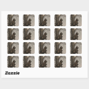 Storybook newfoundland square sticker