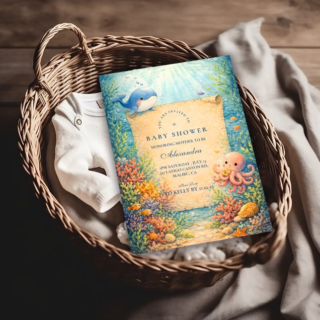 Storybook Ocean Friends Baby Shower Invitation (Creator Uploaded)