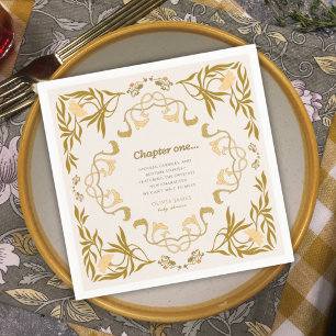 Storybook our next chapter fairytale baby shower napkin