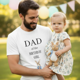 Storybook Rabbit Dad of the Birthday Girl Party T-Shirt