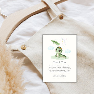 Storybook Raindrop Little Dragon Baby Shower Thank You Card