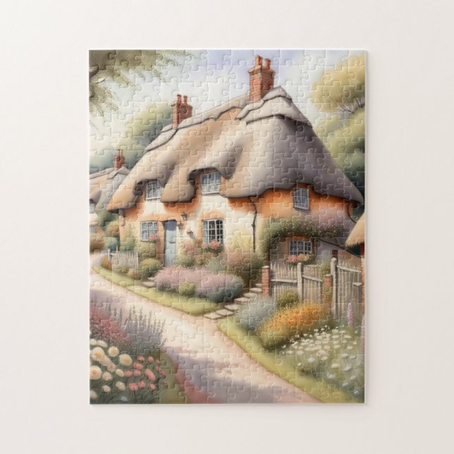 Storybook Sleepy English Village Jigsaw Puzzle (Vertical)