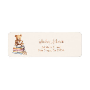 Storybook Teddy Bear Baby Shower Return Address Label