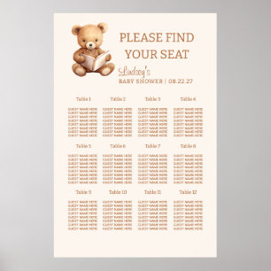 Storybook Teddy Bear Baby Shower Seating Chart