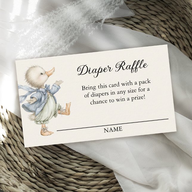 Storybook Vintage Duck Diaper Raffle Enclosure Card (Creator Uploaded)