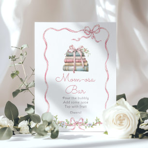 Storybook vintage pink bow Momosa Bar Poster