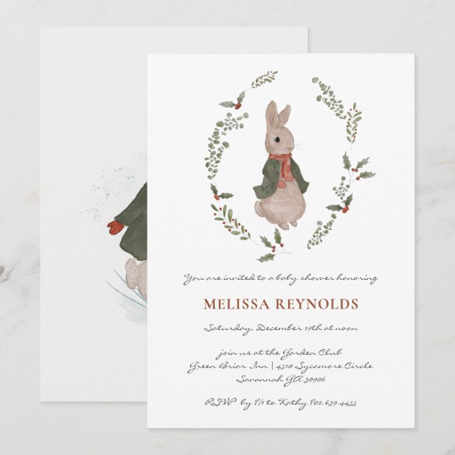 Storybook | Winter Bunny Baby Shower Invitation (Front/Back)