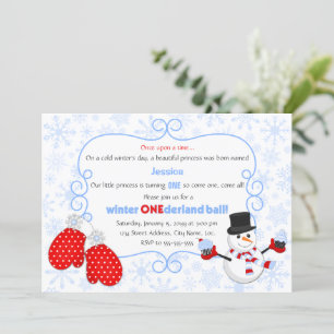 Storybook Winter Onederland Ball Birthday Invitation