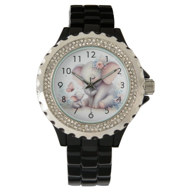 Storybook Woodland Babies Elephant And Baby Watch (Front)