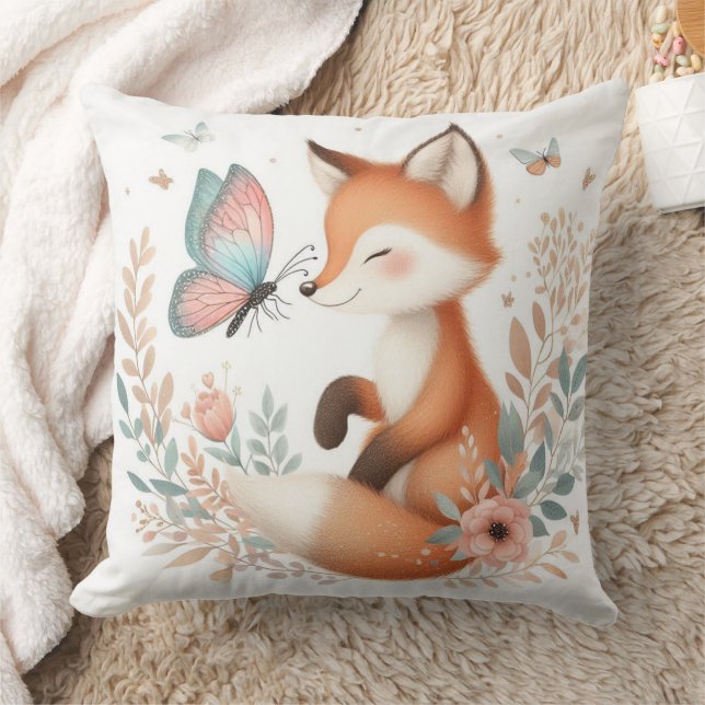 Storybook Woodland Babies Fox And Butterfly Cushion (Blanket)