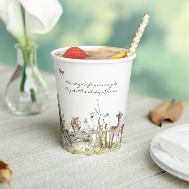 Storybook | Woodland Forest Baby Shower Paper Cups (Insitu)