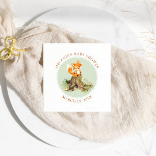 Storybook Woodland Fox Baby Shower Napkin