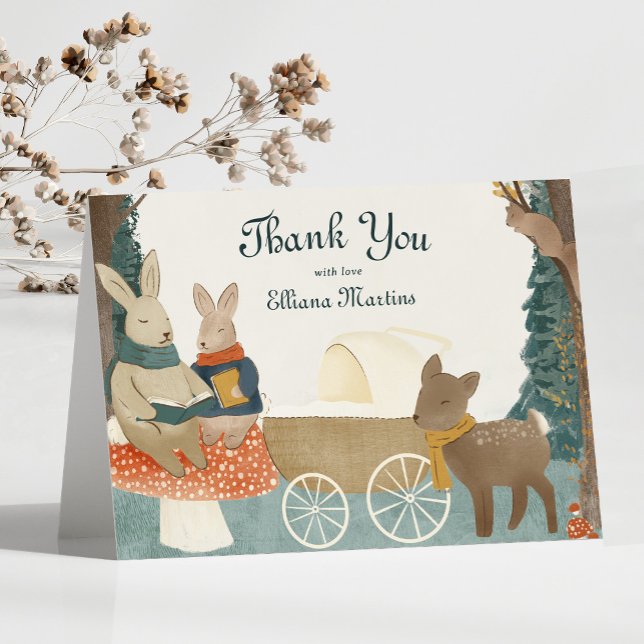 Storybook Woodland Friends Baby Shower Thank You Card (Creator Uploaded)
