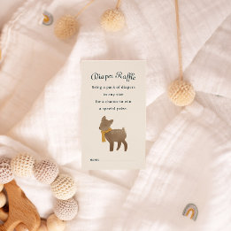 Storybook Woodland Friends Diaper Raffle Enclosure Card