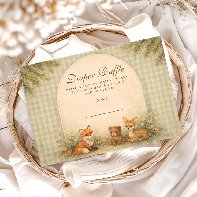 Storybook Woodland Meadow Diapper Raffle Enclosure Card (Creator Uploaded)