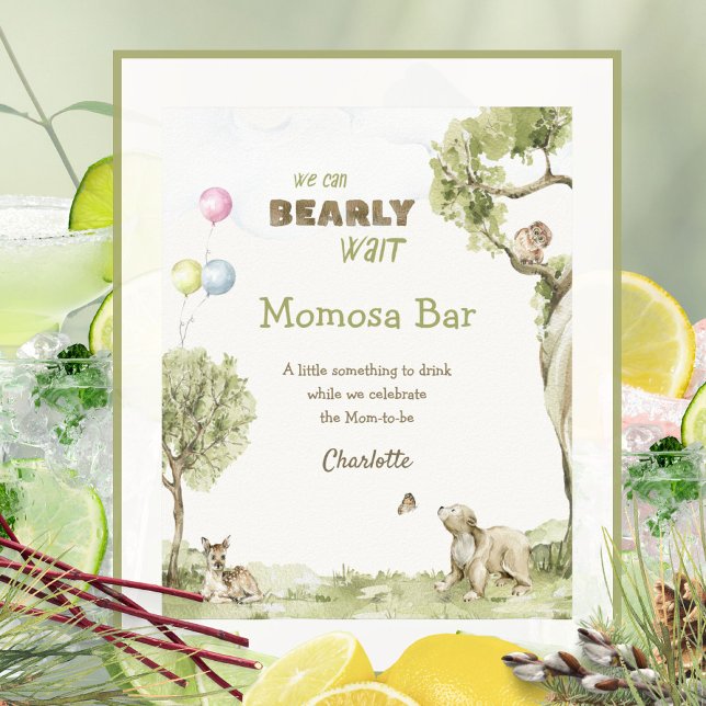 Storybook Woodland Momosa Bar Bearly Wait Poster (Storybook Woodland Momosa Bar Bearly Wait Poster ©Susanne Sachers - Sunny Mind 🌞)