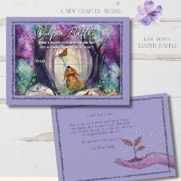 Storybook Woodland Purple Forest Diaper Raffle  Enclosure Card