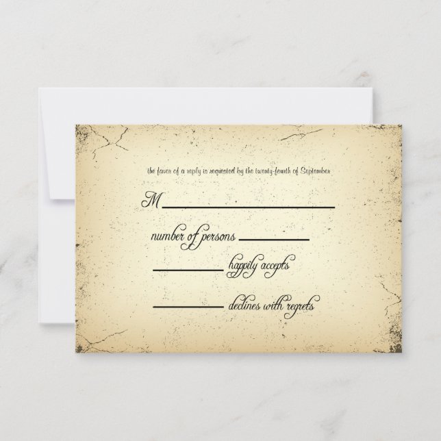 Storyline Wedding RSVP Response Card (Front)