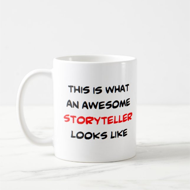 storyteller, awesome coffee mug (Left)