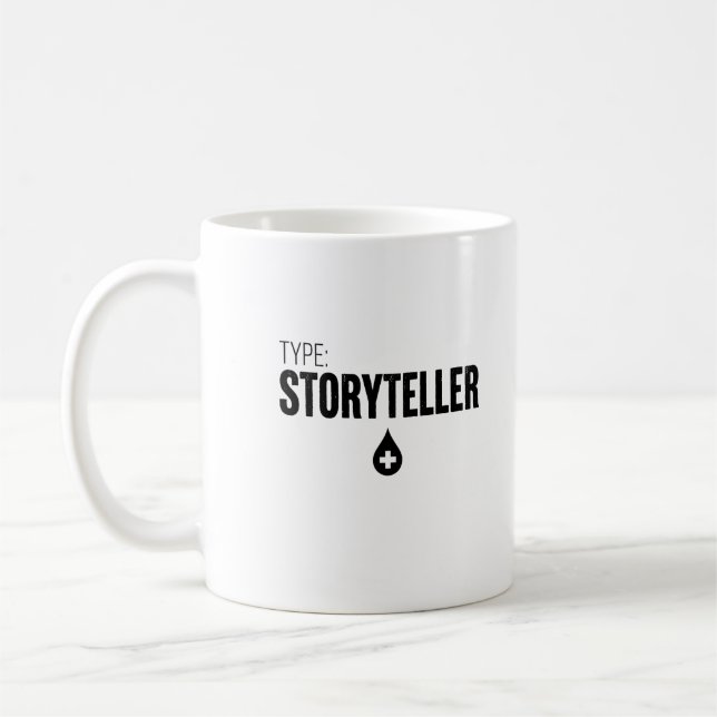 Storyteller Writer Journalist Blogger Writing Coffee Mug (Left)