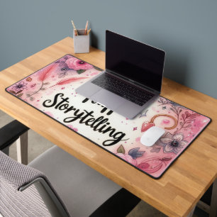 Storytelling Pink Charm Fluff Girly Writer Desk Mat