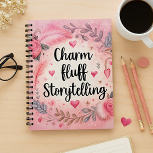 Storytelling Pink Charm Fluff Girly Writer  Notebook