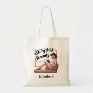 Storytime Serenity Book Lover Quote Tote Bag