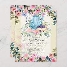 Storytime Tea Party Baby Shower Invitations