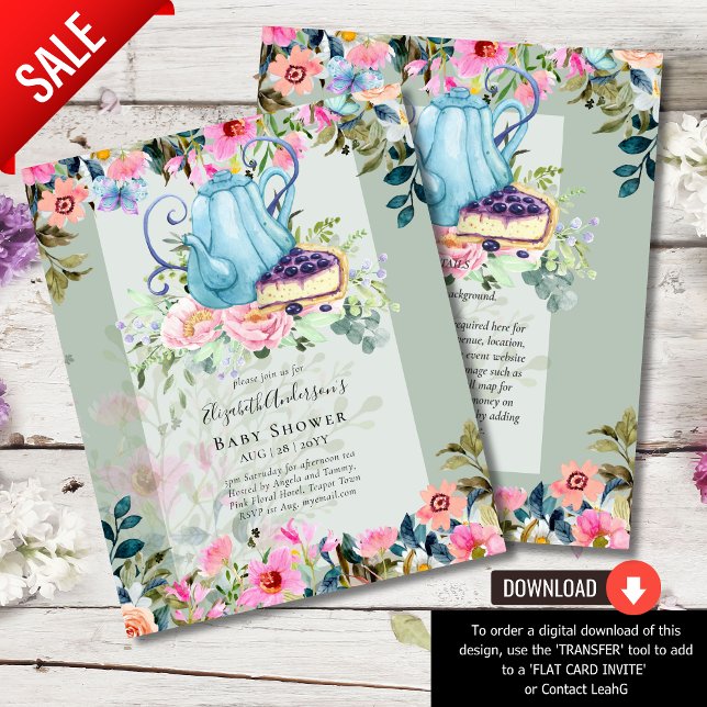 Storytime Tea Party Baby Shower Invitations Flyer (Creator Uploaded)