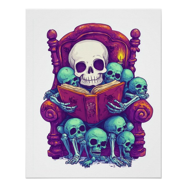 Storytime with Bones � Funny Bedtime Skeleton Poster (Front)