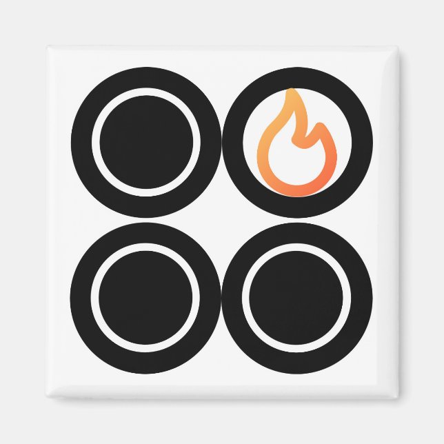 Stove Knob Rear Right Burner Control Label Magnet (Front)