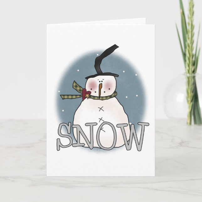 Stovepipe Hat Snowman Holiday Card (Front)