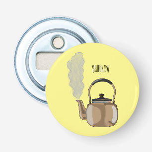Stovetop or hob kettle cartoon illustration bottle opener