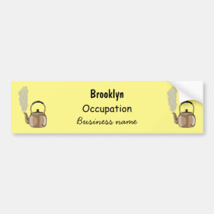 Stovetop or hob kettle cartoon illustration bumper sticker