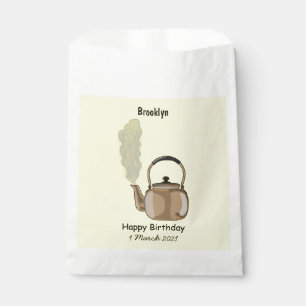 Stovetop or hob kettle cartoon illustration favour bag