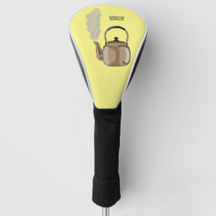 Stovetop or hob kettle cartoon illustration golf head cover