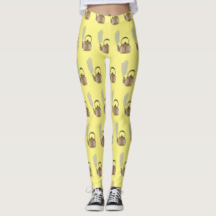 Stovetop or hob kettle cartoon illustration  leggings