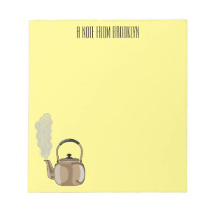 Stovetop or hob kettle cartoon illustration notepad