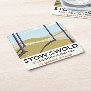 Stow-on-the-Wold,Gloucestershire, England Square Paper Coaster