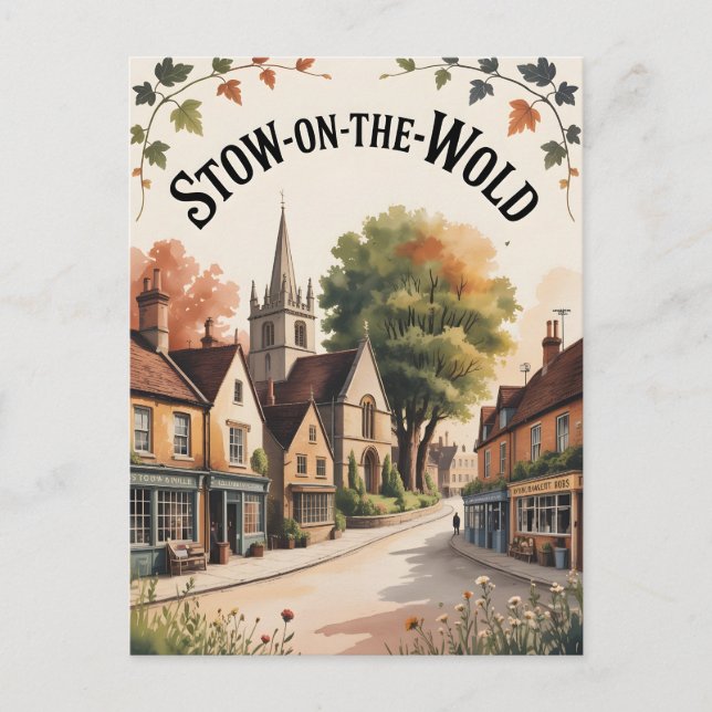 Stow on the wold vintage postcard (Front)