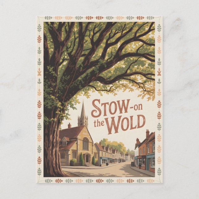 Stow on the Wold vintage Postcard (Front)