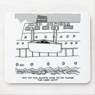 Stowaways on a cruise are hiding in a lifeboat mouse pad