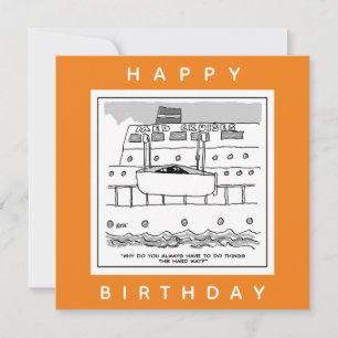 Stowaways on a Cruise Ship Cartoon Card