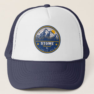 Stowe Mountain Vermont Retro Sunset Ski Souvenir Trucker Hat