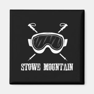 Stowe mountain vermont skier skiing ski rustic magnet
