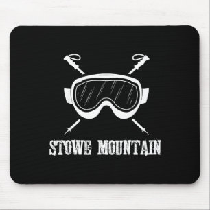 Stowe mountain vermont skier skiing ski rustic mouse pad
